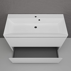 Style Line Тумба под раковину Манхэттен 100 Plus эмаль белая матовая – фотография-5